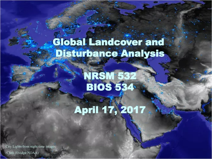 global landcover and disturbance analysis nrsm