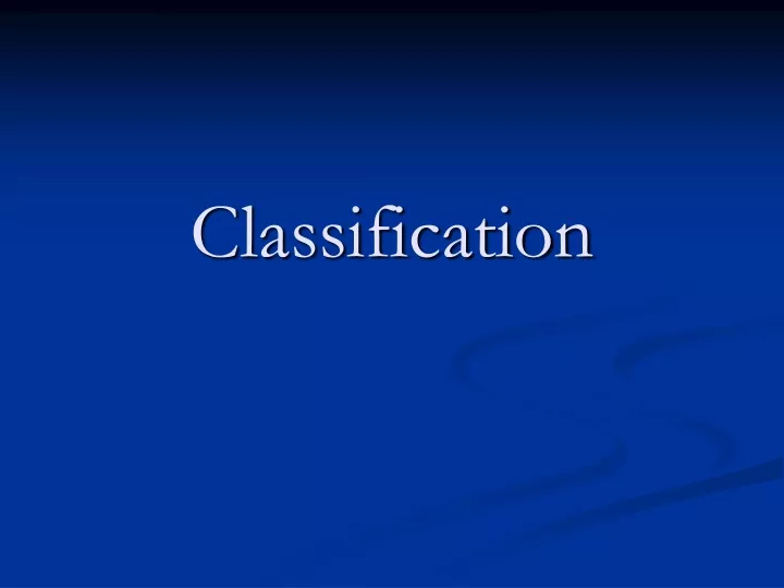 classification