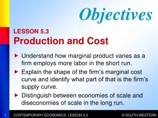 LESSON 5.3 Production and Cost