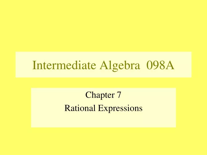 intermediate algebra 098a