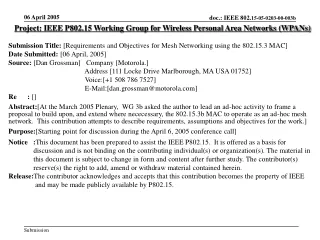 Project: IEEE P802.15 Working Group for Wireless Personal Area Networks (WPANs)