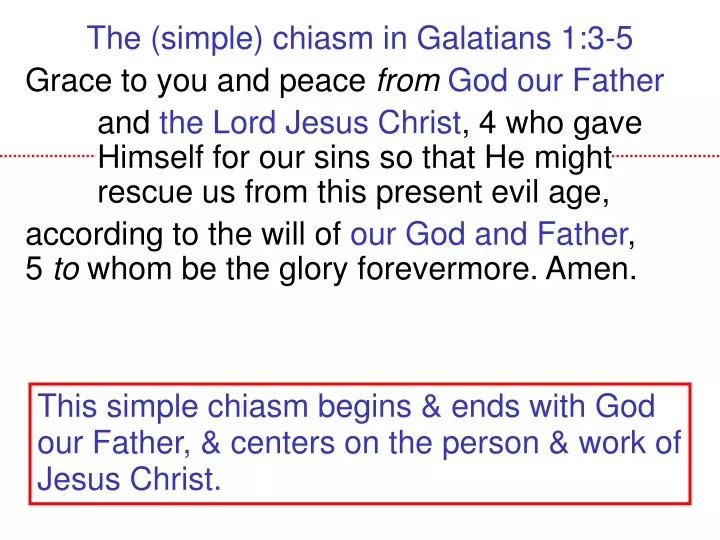 the simple chiasm in galatians 1 3 5 grace