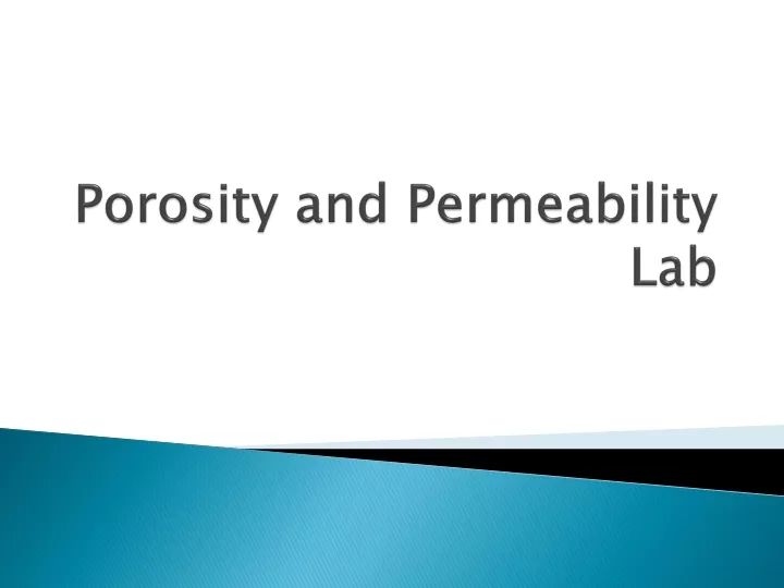 porosity and permeability lab