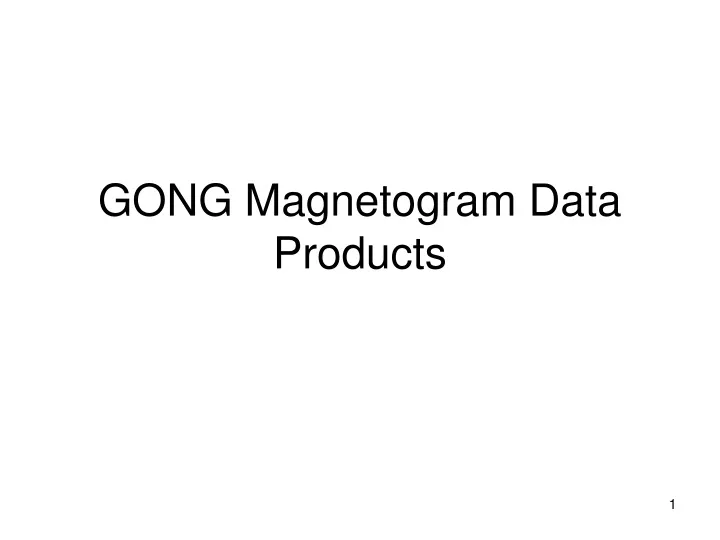 gong magnetogram data products