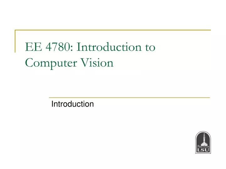 ee 4780 introduction to computer vision