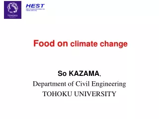 Food on  climate change