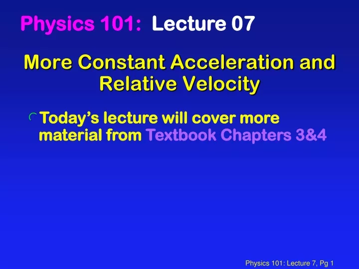 more constant acceleration and relative velocity