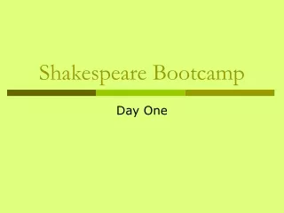 Shakespeare Bootcamp