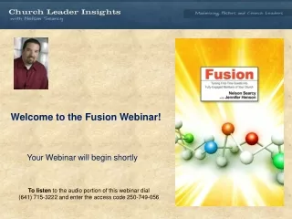 Welcome to the Fusion Webinar!