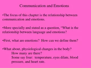 Communication and Emotions