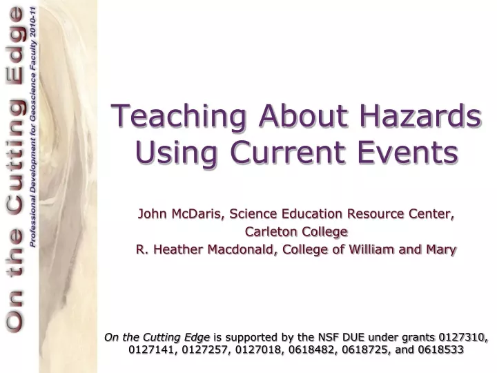 teaching about hazards using current events