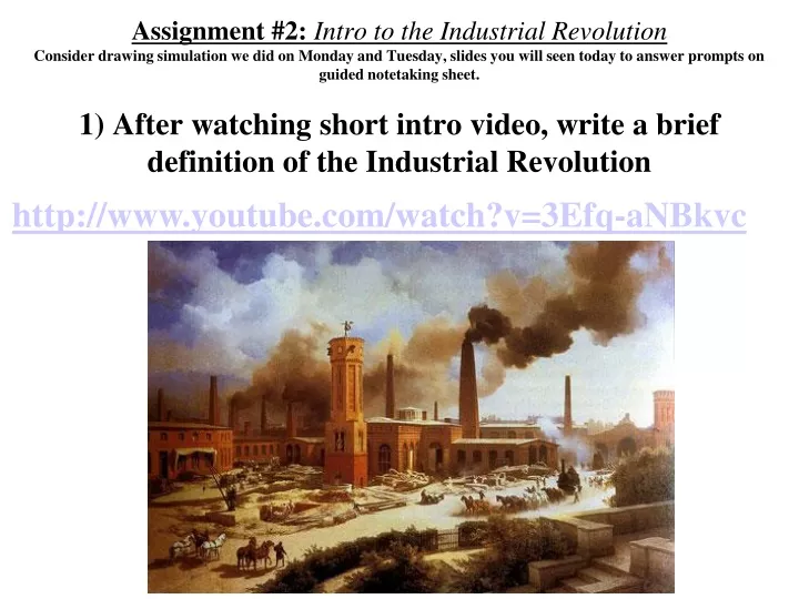 assignment 2 intro to the industrial revolution