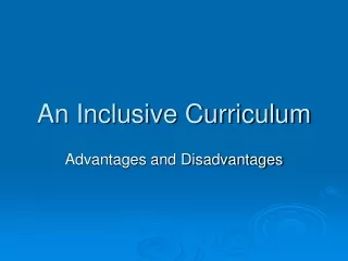 An Inclusive Curriculum
