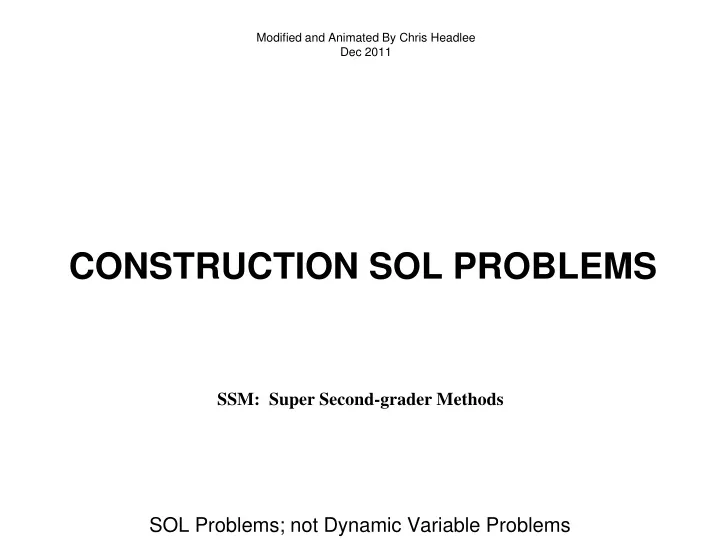 construction sol problems