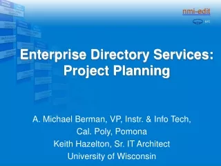 Enterprise Directory Services: Project Planning