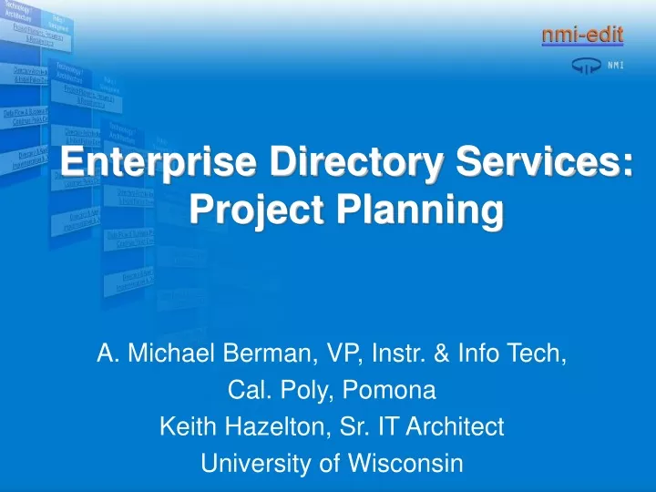 enterprise directory services project planning