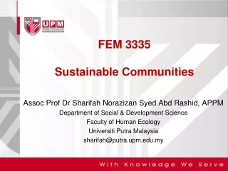 FEM 3335 Sustainable Communities