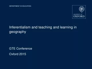 Inferentialism and teaching and learning in geography