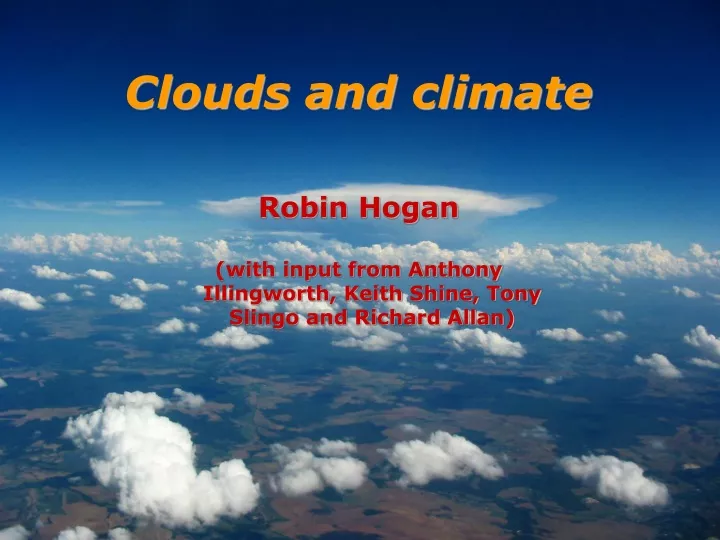clouds and climate