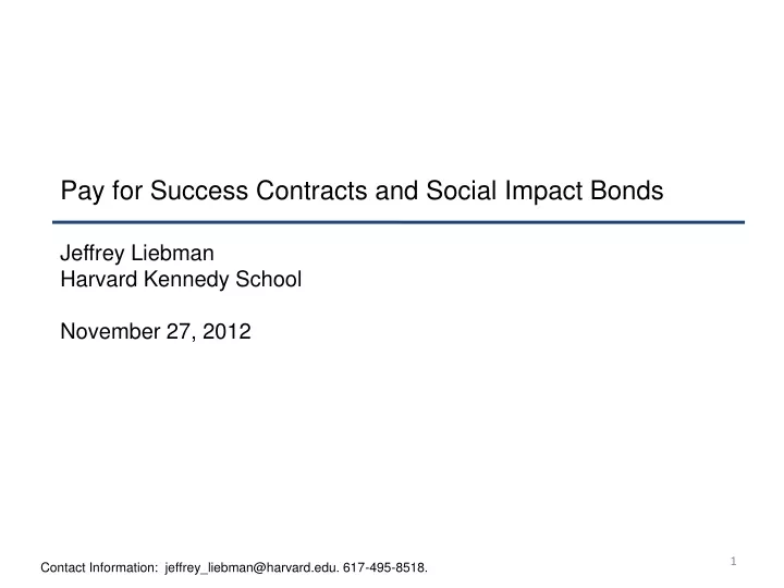 pay for success contracts and social impact bonds