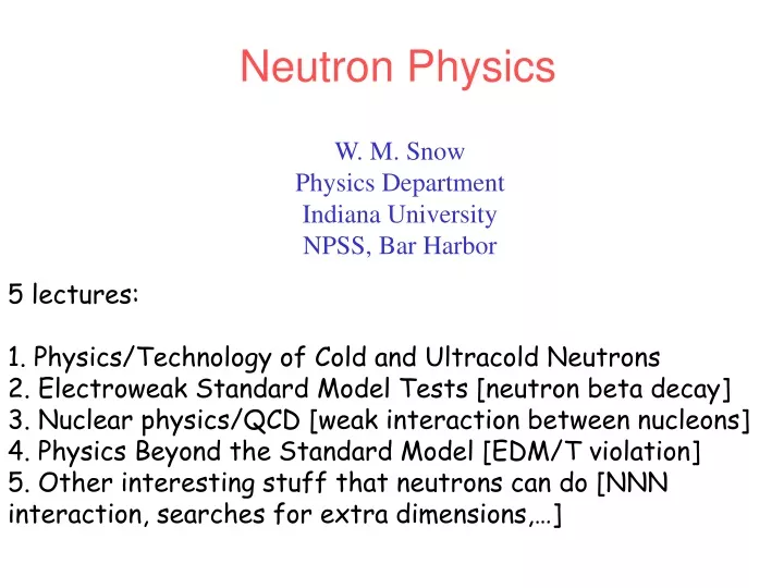 neutron physics