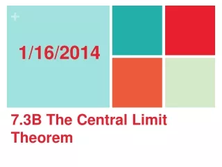 7.3B The Central Limit Theorem
