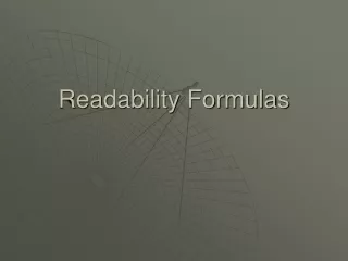 Readability Formulas