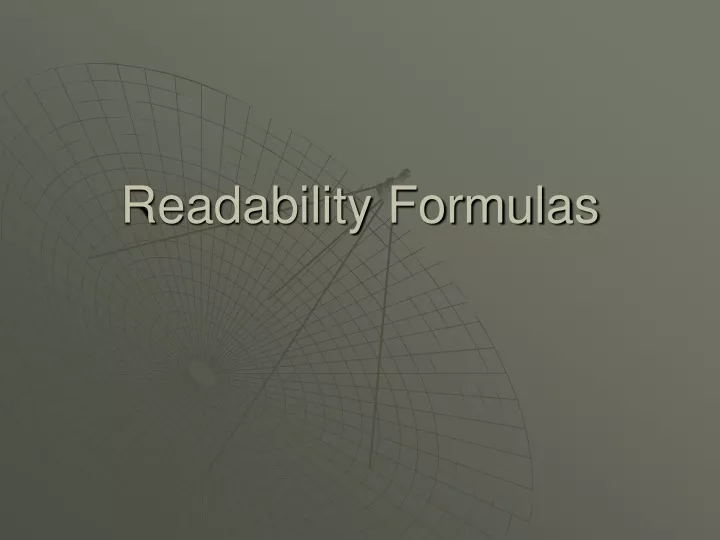 readability formulas