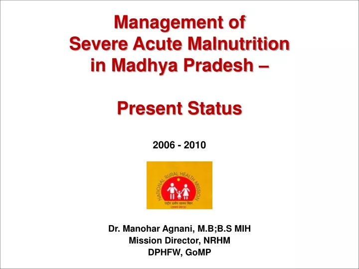 management of severe acute malnutrition in madhya