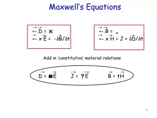 Maxwell ’ s Equations