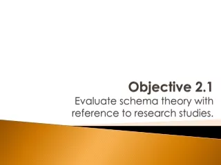 Objective 2.1 Evaluate schema theory with reference to research studies .