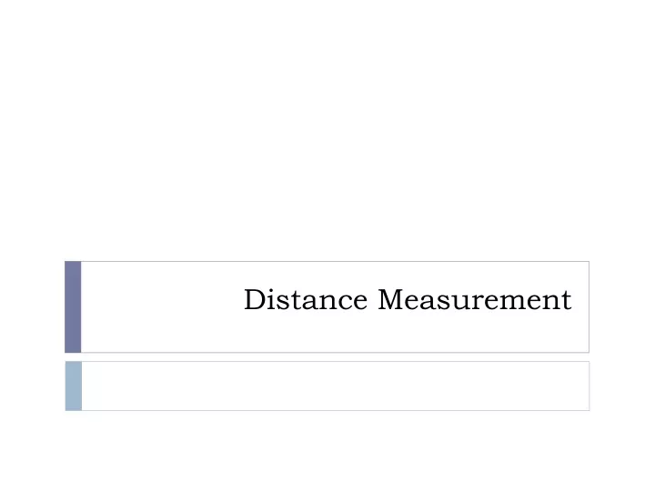 distance measurement