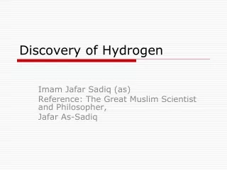 Discovery of Hydrogen