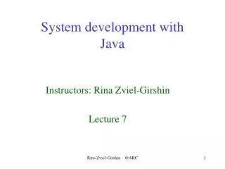 System development with  Java