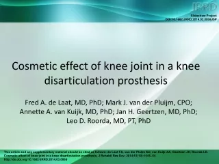 Cosmetic effect of knee joint in a knee disarticulation prosthesis
