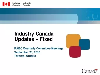 Industry Canada Updates – Fixed