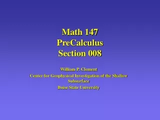 Math 147 PreCalculus Section 008