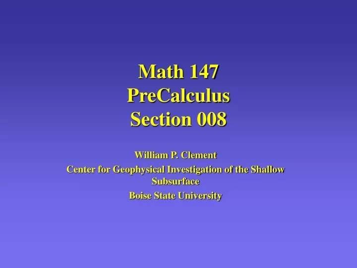 math 147 precalculus section 008