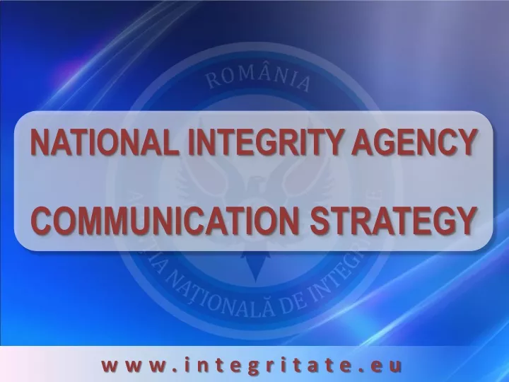 national integrity agency communication strategy