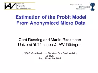 Estimation of the Probit Model From Anonymized Micro Data