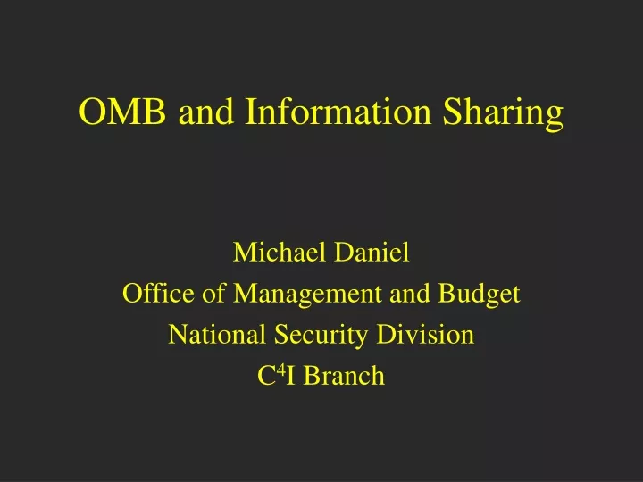omb and information sharing