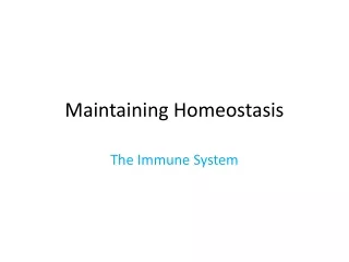 Maintaining Homeostasis
