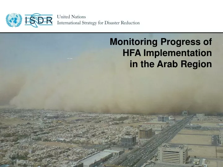 monitoring progress of hfa implementation