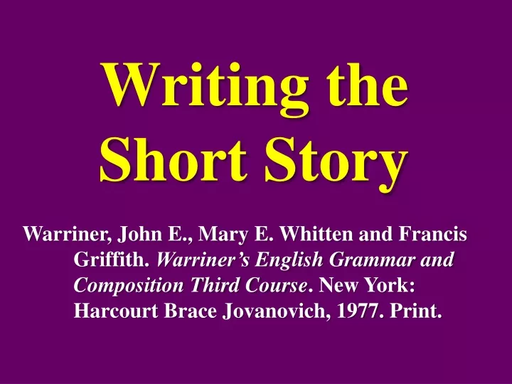 writing the short story