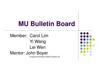 MU Bulletin Board