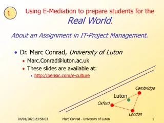 Using E-Mediation to prepare students for the Real World .