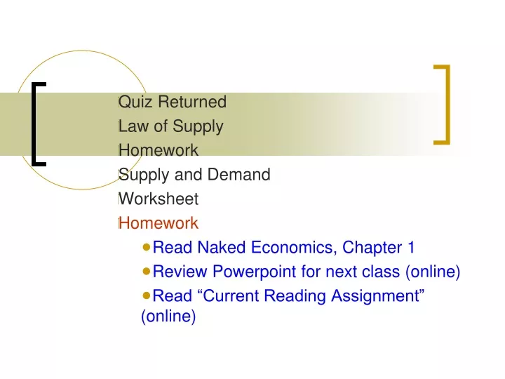 quiz returned law of supply homework supply