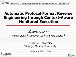 Automatic Protocol Format Reverse Engineering through Context-Aware Monitored Execution