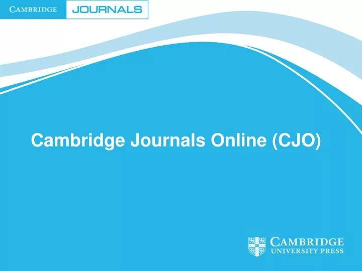 cambridge journals online cjo