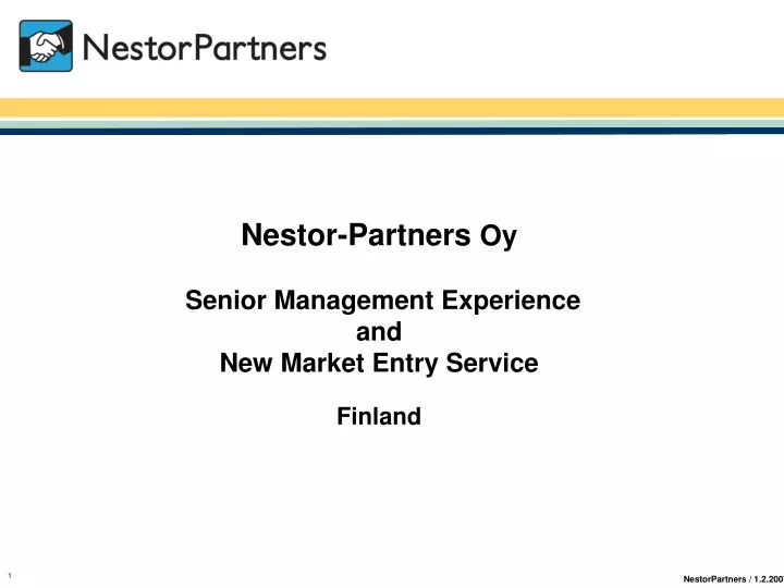 nestor partners oy s enior management experience and new market entry service finland
